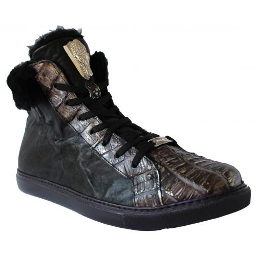 Fennix 4009 Hornback Silver / Rugged Calf Black / Full Sherling Sneakers